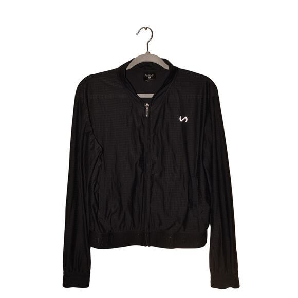 TLF $48‎ Perforated Mesh Maddox Jacket Black Active Lightweight Medium - Picture 1 of 3